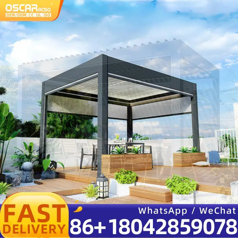 

Открытый садовый выдвижной алюминиевый жалюзи, солнцезащитный козырек, водонепроницаемый павильон для балкона, террасы, патио, перголы