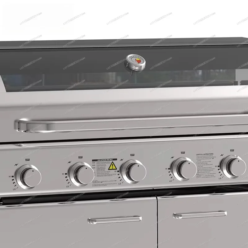 Outdoor party camping portable high-end stainless steel gas barbecue grill