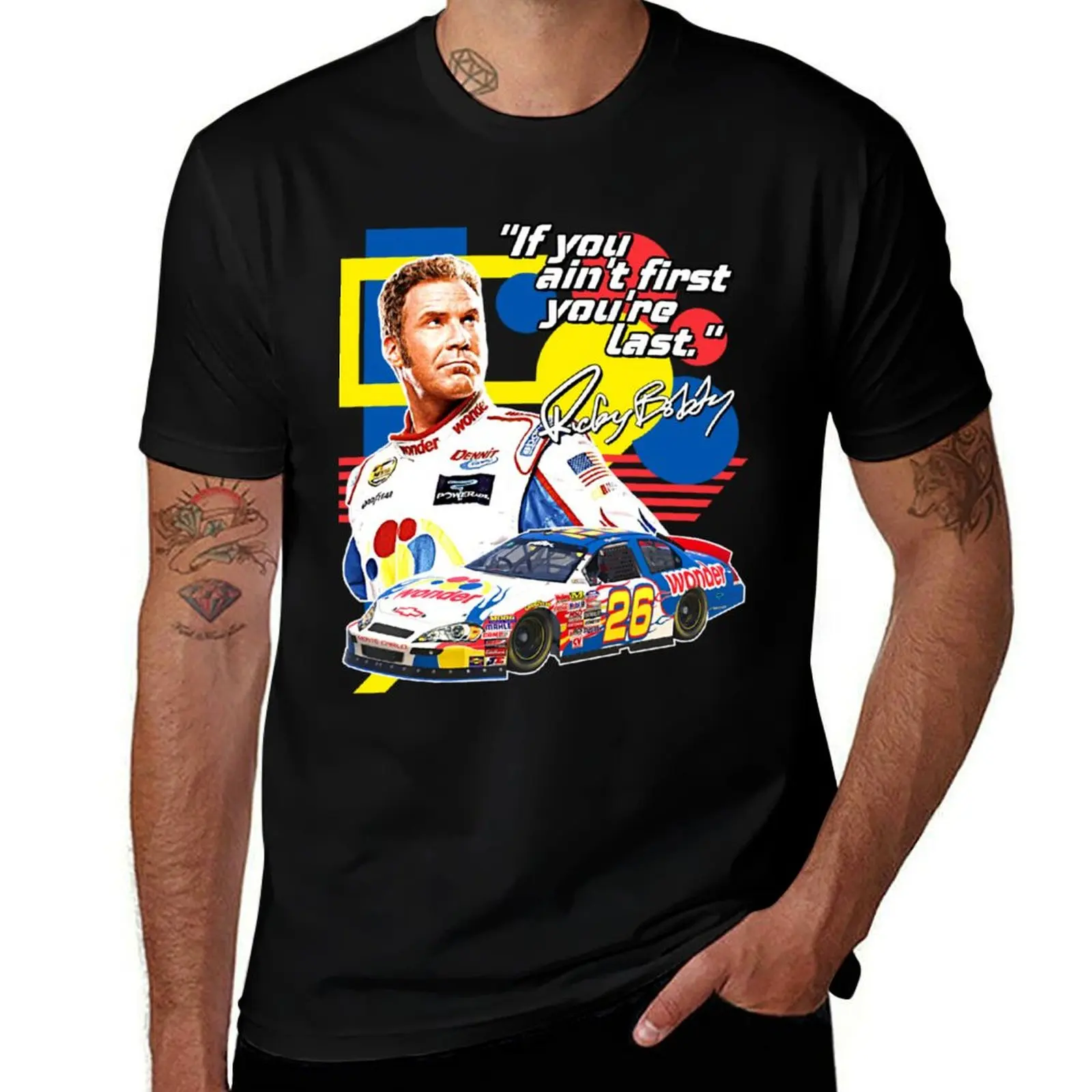 

Ricky Bobby If You Ain't First You're Last Racing T-Shirt t shirts cotton 100% funny t shirts dark humor T-shirt
