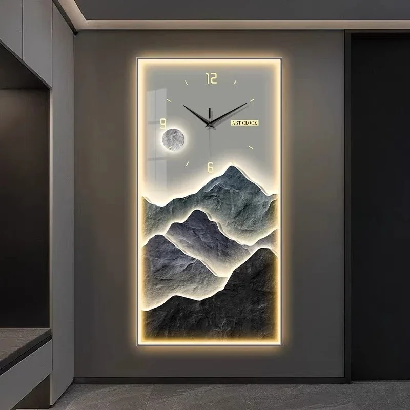 room decoration Wall clock home decor Watch decorations Home Light luxury luminous lamp decoration painting wall decorations