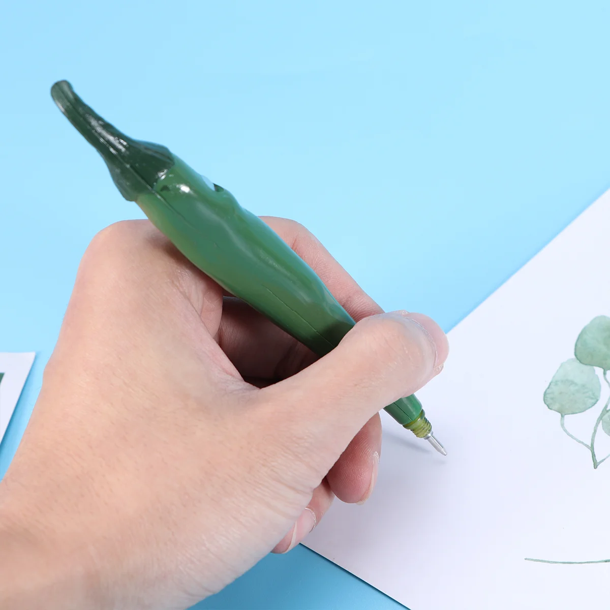 قطعة واحدة من قلم جل على شكل كرة كرتونية مع قرطاسية بتصميم على شكل فلفل حار مغناطيسي للمنزل والمكتب والمدرسة باللون الأحمر