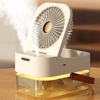 Mini Usb Charging Portable Air Cooler Portable Desktop Rechargeable Misting Fan Dual Spray Humidifying Fan Humidifier Fan