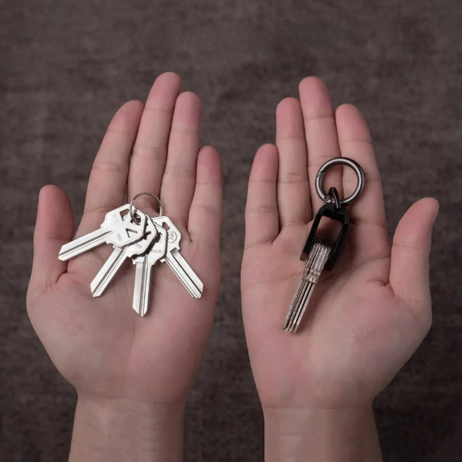 EDC مفتاح صغير منظم حامل سلسلة المفاتيح إرفاق مفتاح السيارة فوب مفاتيح حامل سبائك الألومنيوم مفتاح حامل ألياف الكربون مفتاح القضية