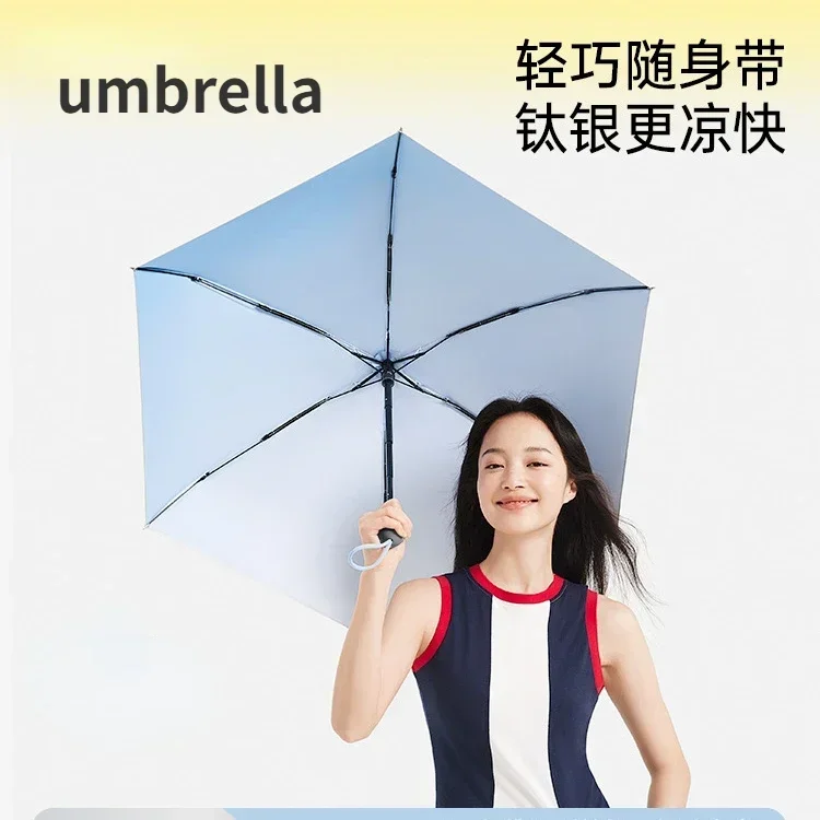 Small and portable sun umbrella with UV protection