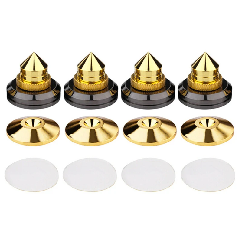 Golden-Plated Speaker Spikes Speaker Stands O Subwoofer Amplifier Turntable Isolation Feet Speaker Accessories Portable Audio