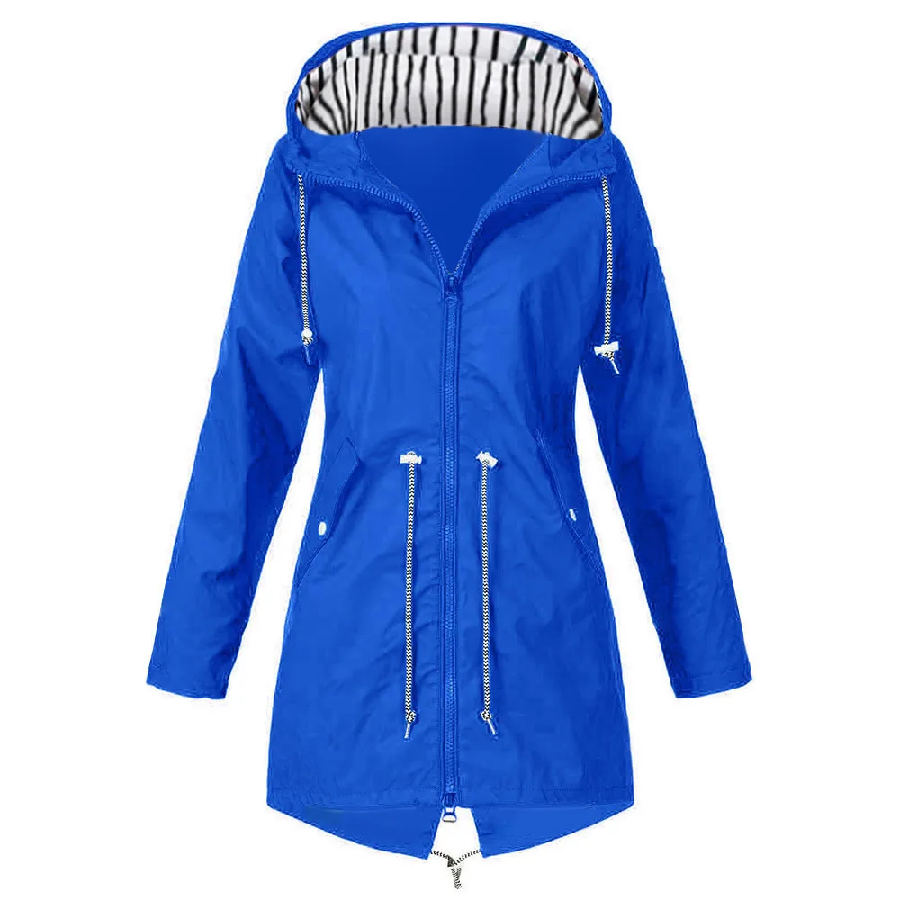 Women Jackets Winter Coat Jacket Women Solid Rain Outdoor Plus Waterproof Hooded Raincoat Windbreaker Veste Куртка Женская