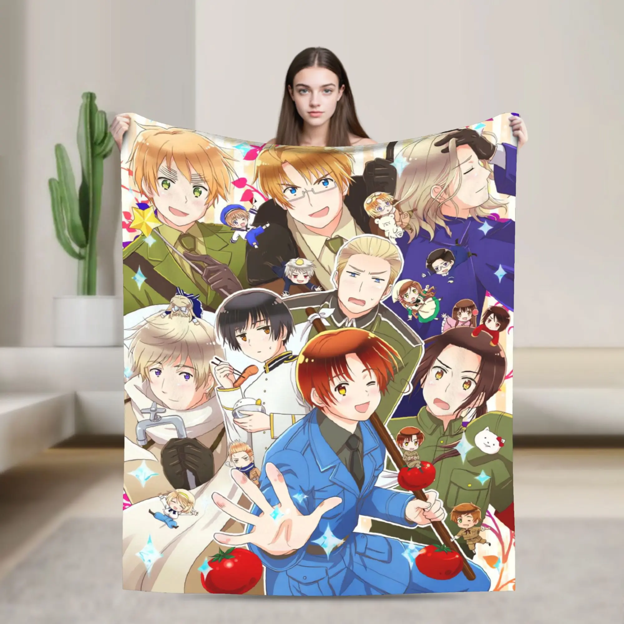 Hetalias Axis Powers Blanket  Decorative Flannel Throw Blanket For Home Decor Soft Custom Quality Bedspread Birthday Gift