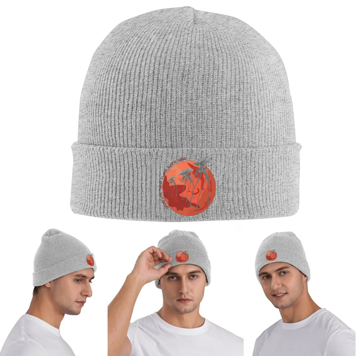 

War Of The Worlds Drawing Their Plans Since 1899. Теплая вязаная шапка. Зимняя вязаная шапка. Шапки Skullies. Шапки в стиле хип-хоп для унисекс.