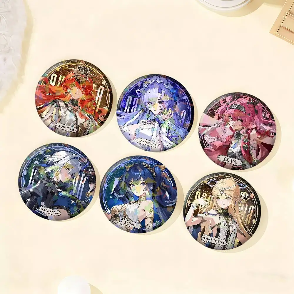 New Wuthering Waves Laser Badge Set Glass Shine Brooches Lapel Backpack Costume Gifts Decoration Birthday