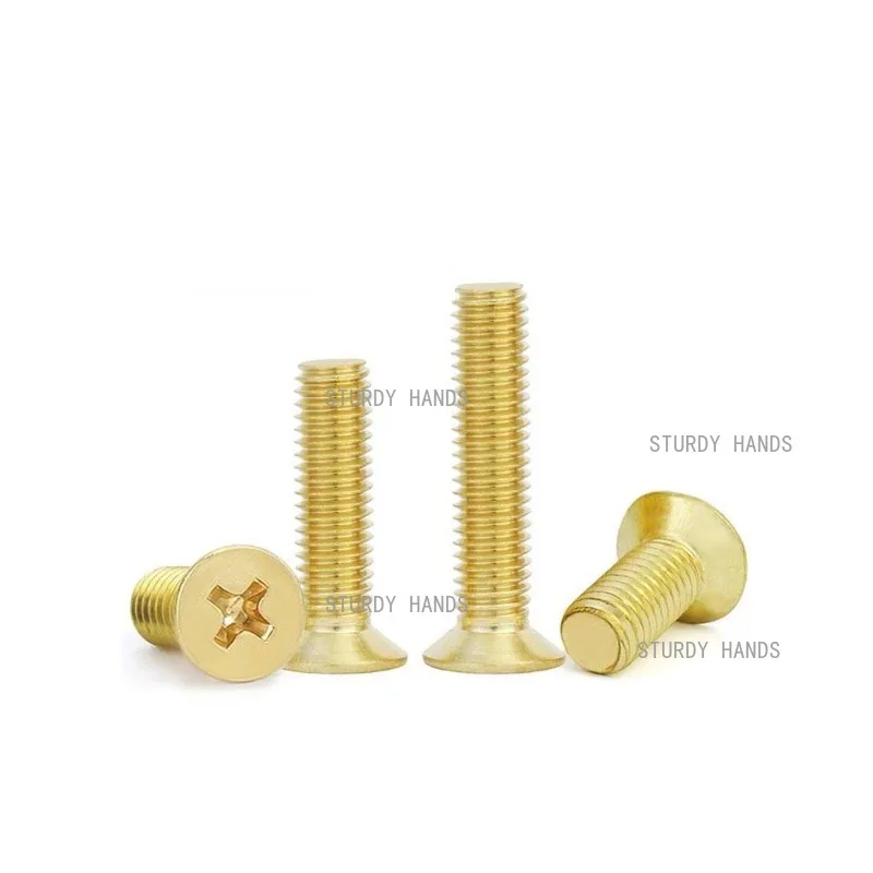 200PCS Copper Screw Cross Tooth Screw Metal Countersunk Screw Furniture Fasteners Household Hardware Accessories M2/M2.5/M3.5