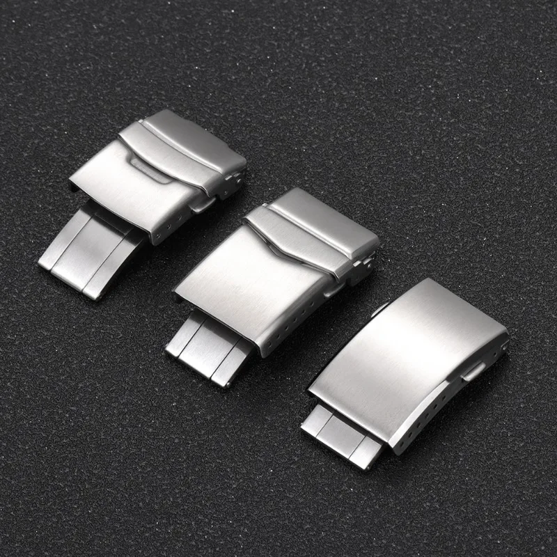 Fermoir de montre pliant en argent, 18mm 20mm 22mm, sécurité fraisée, remplacement SeATM, boucles de montre déployantes en acier inoxydable SION L