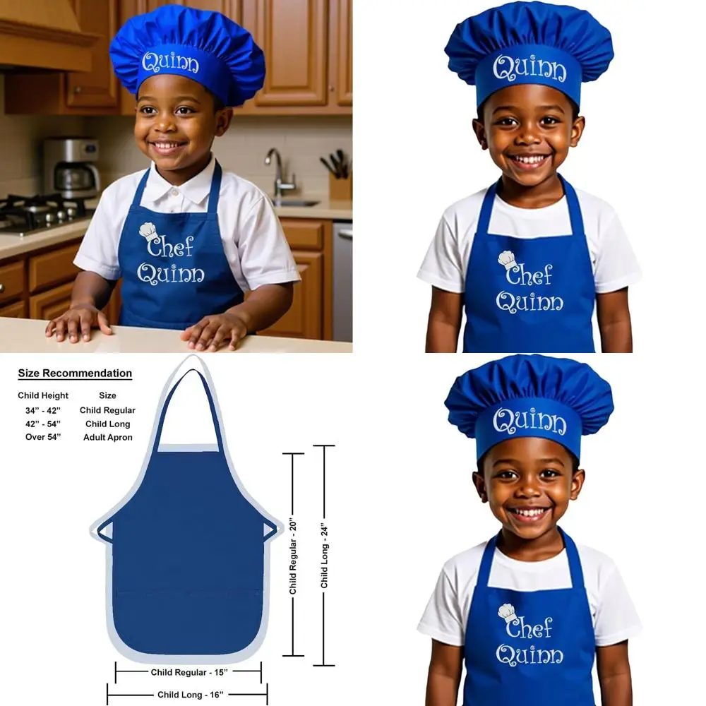

Набор: Детский фартук и поварская шапка с вышивкой на заказ для мальчиков и девочек – для веселого приготовления еды