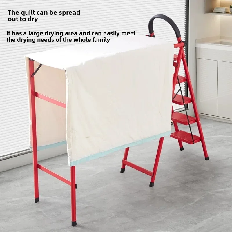 Dual Use Multifunctional Clothes Drying Rack Ladder Indoor Freestanding Folding Thickened Bedding Multifunction Ladder Ladder