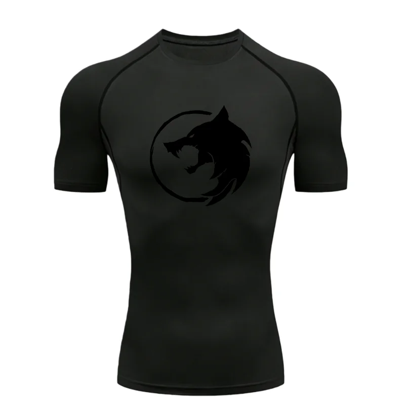 

Мужская спортивная футболка для тренировок, компрессионная, быстросохнущая, с коротким рукавом, эластичная, облегающая, для фитнеса