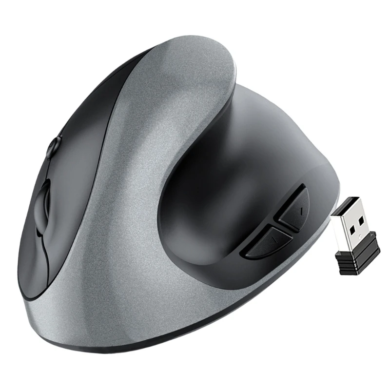Battery Operated Wireless Vertical Mouse with Quiet Button, Ergonomic Design Mouse for Wrist Relief