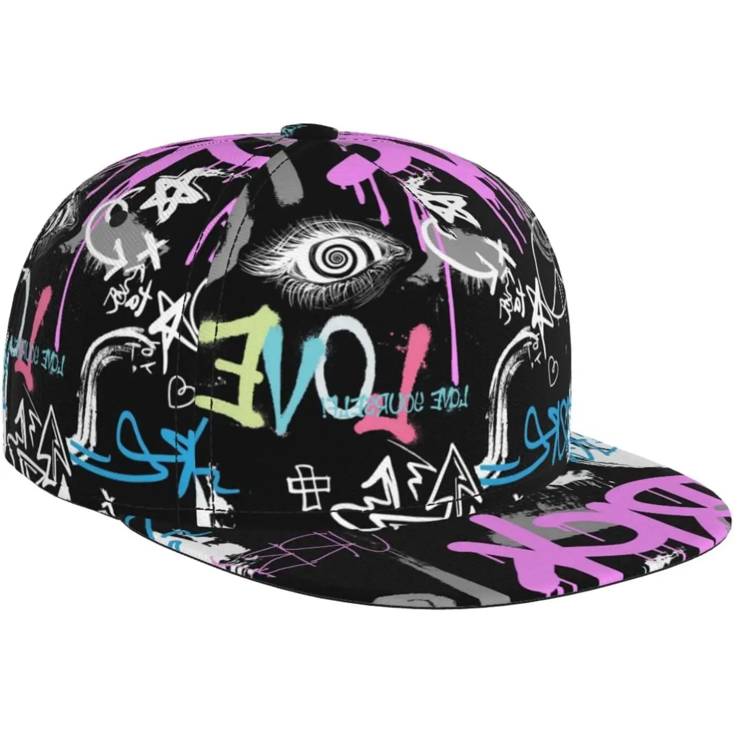 الكتابة على الجدران الفن قبعة بيسبول مضحك طباعة قابل للتعديل شقة بيل حافة قبعة الهيب هوب قبعة قبعة بيسبول للرجال النساء