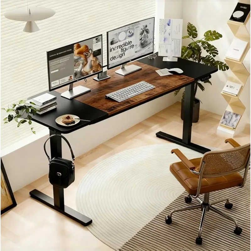 

Электрический компьютерный стол с регулировкой высоты, офисный стол для работы сидя и стоя, с двумя бесщеточными моторами, электрический каркас стола-трансформера