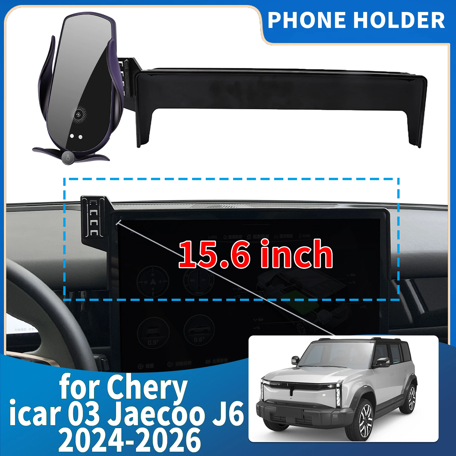 

fit for Chery icar 03 Jaecoo 6 J6 EV 2024 2025 2026 Integrated Screen Mount Phone Holder Mount Car accessoires