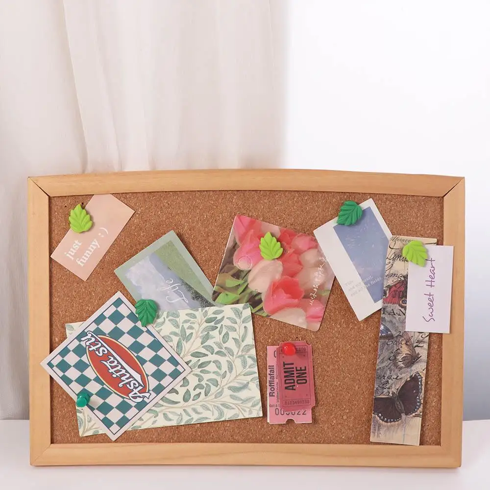 

50pcs Green Leaves Shape Plastic Push Pins Metal Colored PP Metal Push Pins Cute Plastic Colored Push Pins