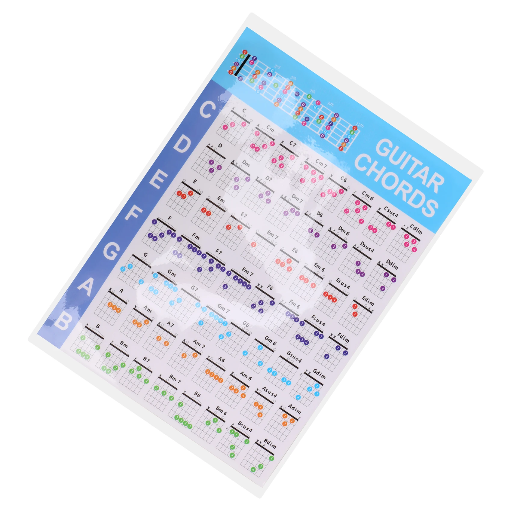 Durable Acoustic Guitar Practice Chords Scale Chart Guitar Chord Fingering Diagram Lessons Music for Guitar Beginner,S