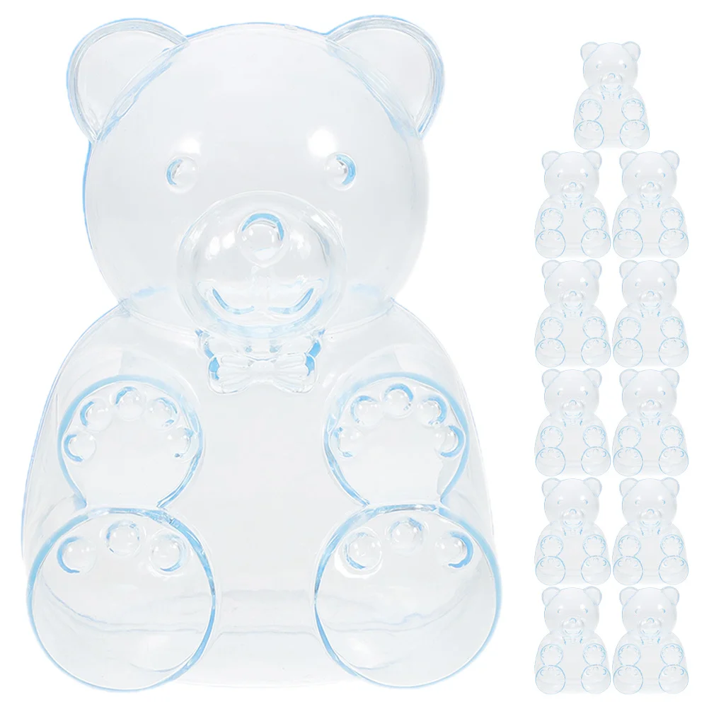 

12Pcs Bear Shape Candy Packaging Boxes Clear Wedding Party Treats Containers Gifts Bear Candy Box Party Sweets Box