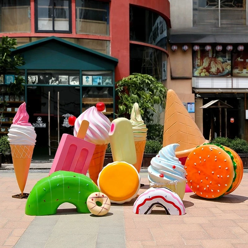 

Outdoor ice cream model simulation cone fiberglass sculpture ornament