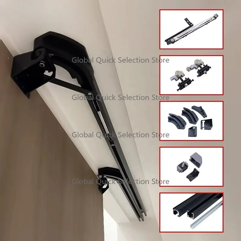 nward Push Bus Door Slide Rail Pocket Flush Sliding Door System for Furniture Accessories Furniture Hardware