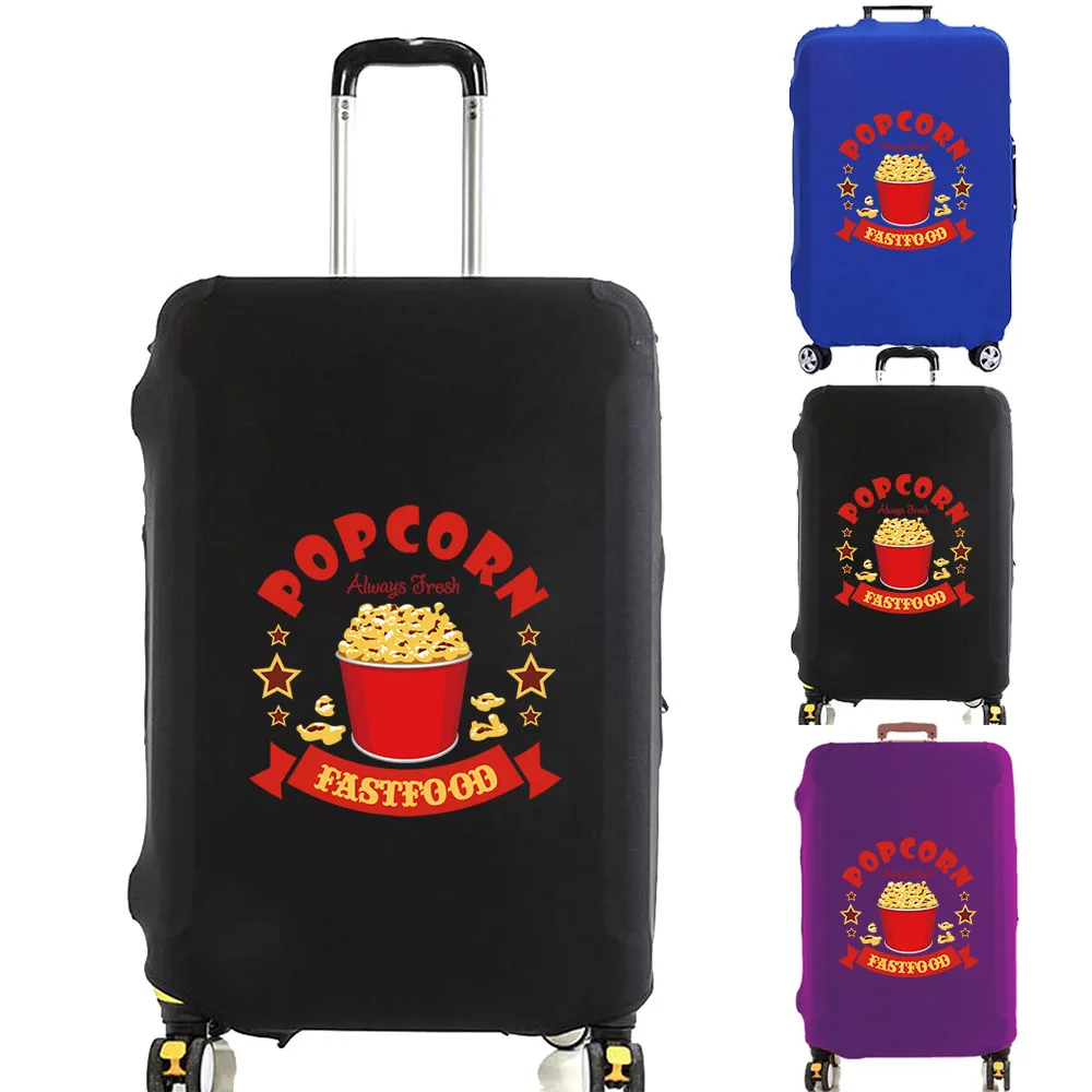 

Luggage Cover Suitcase Protector Tasty Popcorn Printed Thicker Elastic Dust Cover for 18-32 Inch Trolley Case Travel Accessories