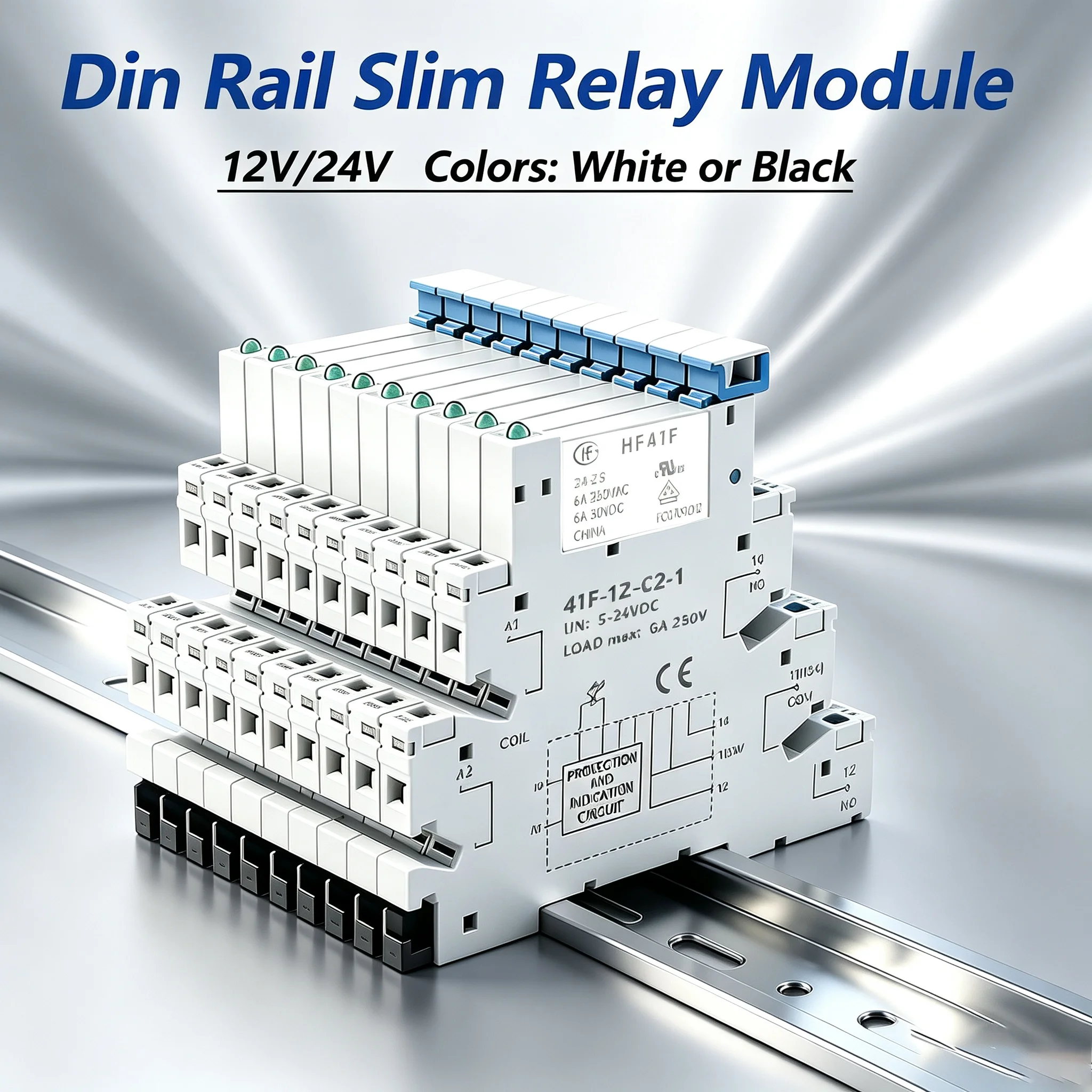 Slim Relay 41F-1Z-C2-1 Integrated PCB Mount Power Relay With 12-24V Universal Base Industrial Din Rail Ultra-thin Relay