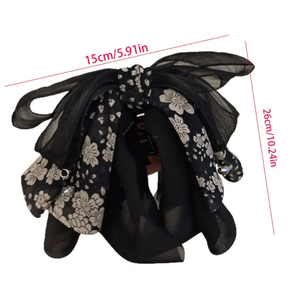 انتزاع كليب القوس الشريط مشبك شعر البولكا نقطة الأزهار الشيفون Bowknot مشبك شعر ذيل حصان كليب أغطية الرأس زهرة دبوس الشعر إكسسوارات الشعر