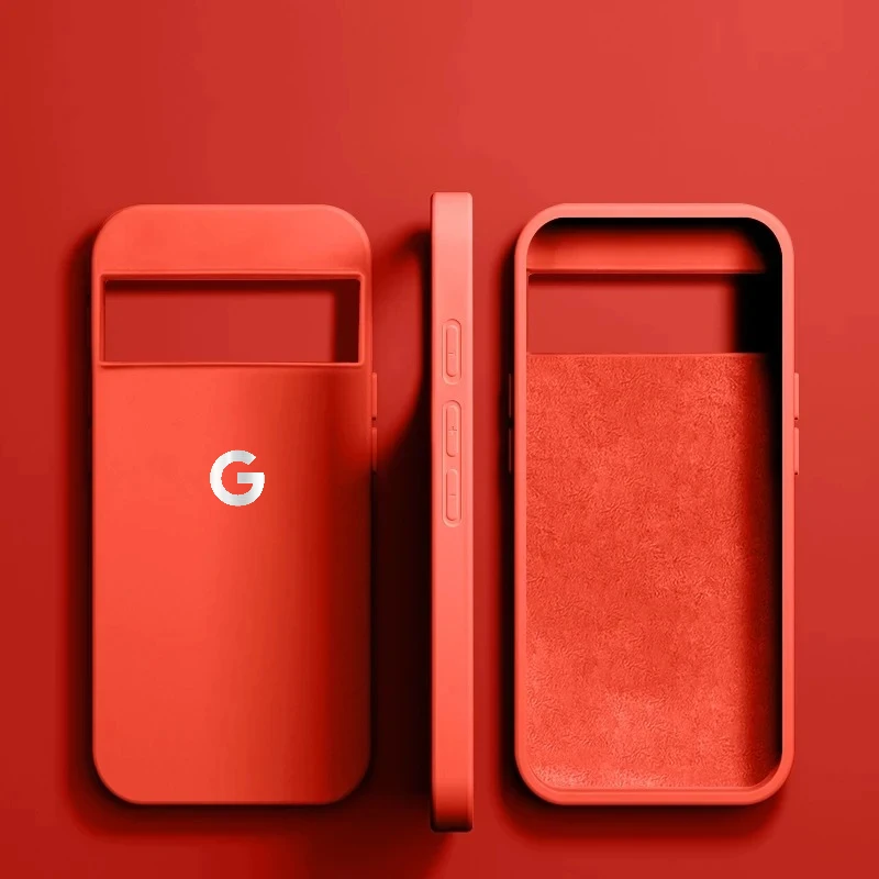 Hochwertige Flüssig-Silikon Handyhülle für Original Google Pixel 11 10 9 Pro XL 8 7 A Pro Stoßfester Schutz Weiche Rückseiten-Abdeckung