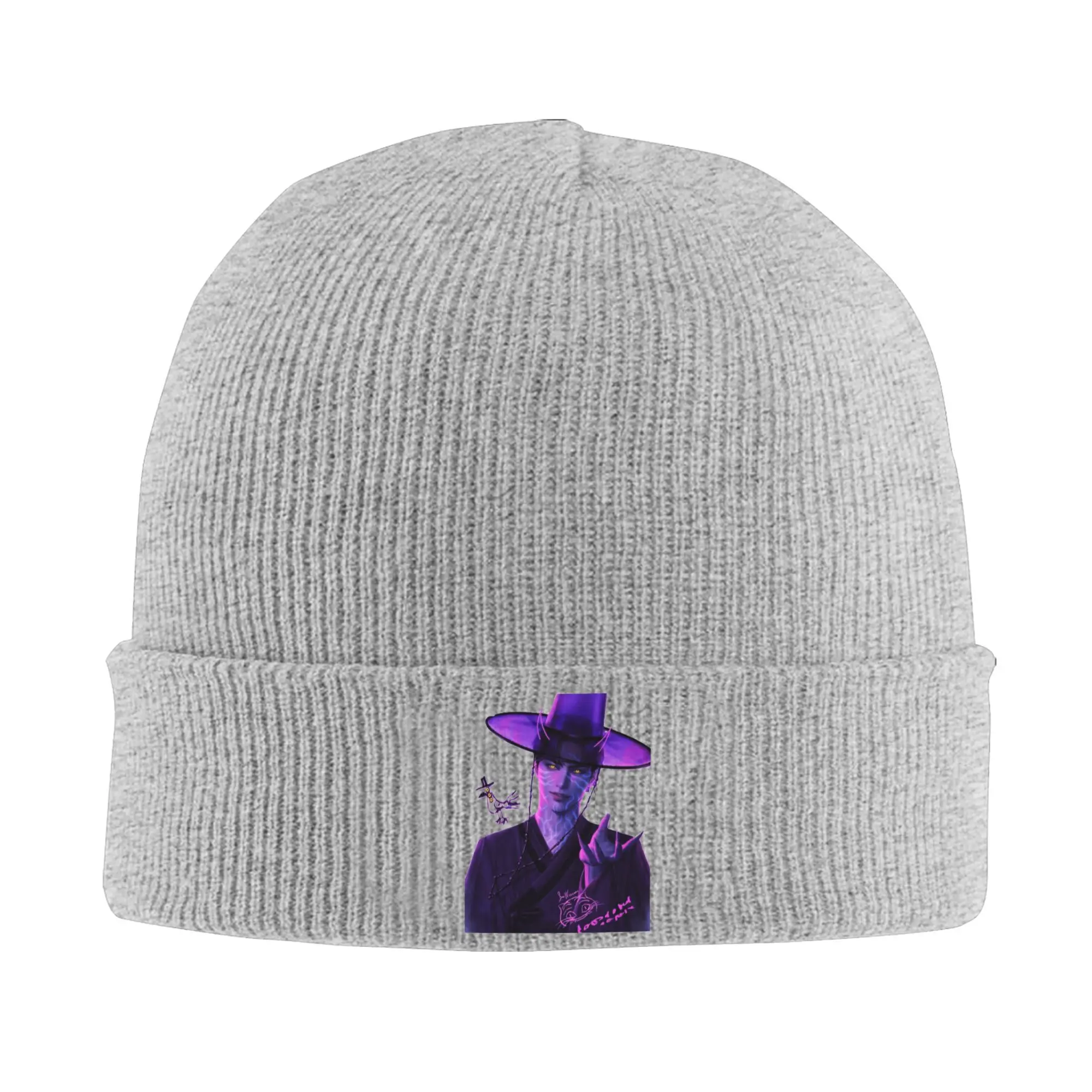 

Juin Saja Boys K pop Demon Hunters Bonnet Hats Beanie Hats Autumn Pattern Knitting Hat Vintage Female Male Outdoor Elastic Cap