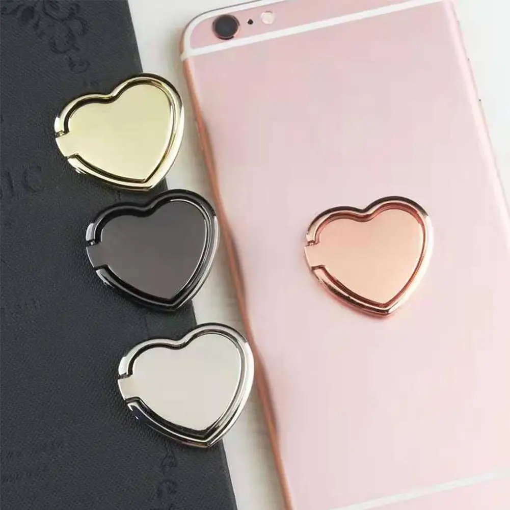 Love Stand Desktop Lazy Stand Gift Phone Stand Heart Buckle Love Phone Holder Zinc Alloy Adhesive Accessories