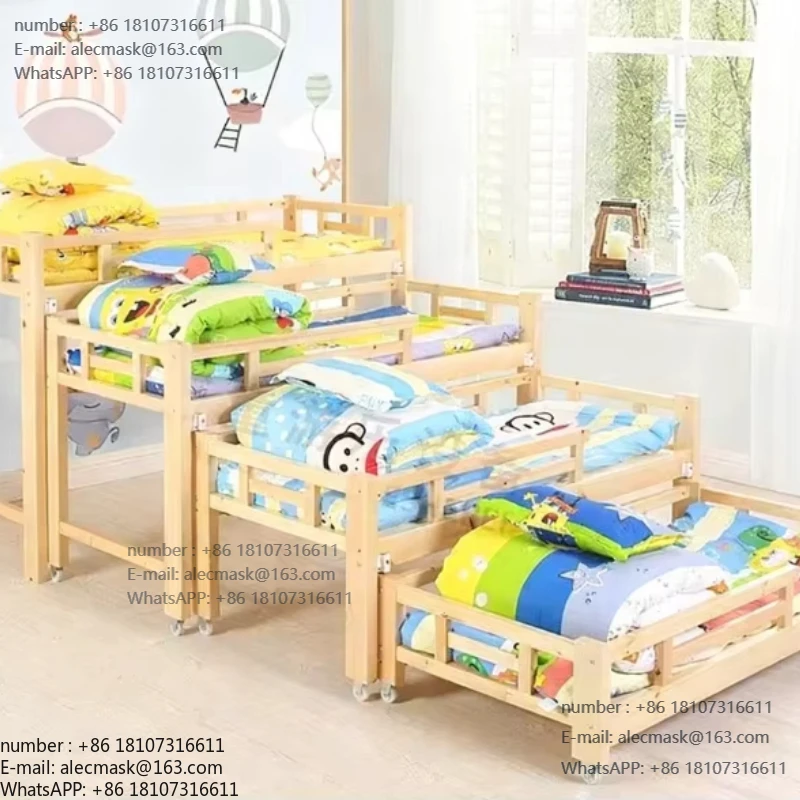 

Kindergarten Wooden Bed Solid Wood Nap Bed Children Nap Class Nap Drawer Type Mobile Bunk Bed Modern Design Made in China