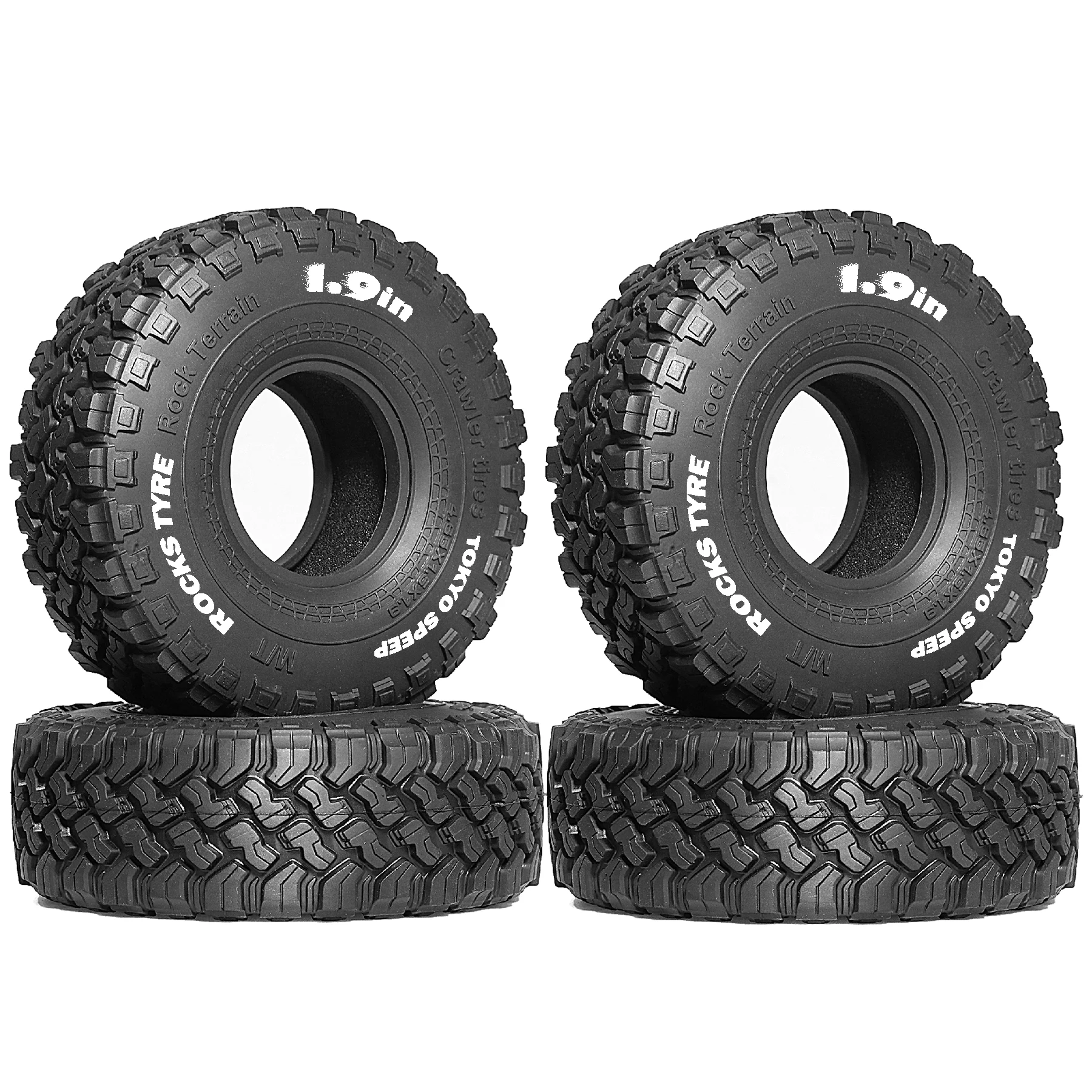 4PCS 1.9''/2.2'' Rubber Crawler Tires for 1/10 TRX4 TRX6 Axial SCX10 I II III 90046 AXI03007 Redcat GEN7 GEN8 RC4WD D90 image 3