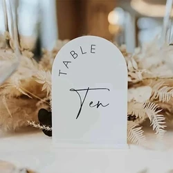 Black Premium Acrylic Arch Wedding Table Number Signs 3D Table Numbers Restaurant Event Party Decor Table Number Plate with Base