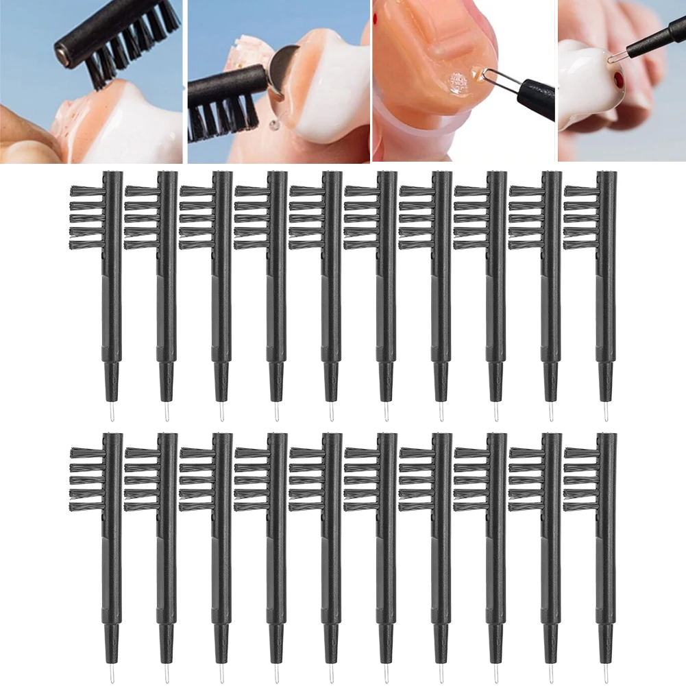 Immagine 3: Spazzole per pulizia amplificatore acustico da 20 pezzi con magnete in cera Set di spazzole per apparecchi acustici Accessorio Auricolari Cuffie Cura dell'orecchio