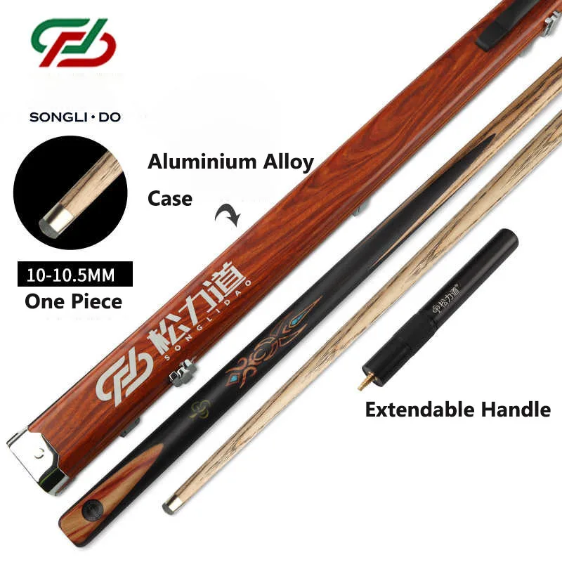 

New Arrival BilliardCue SongLiDo One Piece Snooker Cue Ash Wood Shaft 10.2mm Tip Size Ebony Handle With Aluminium Alloy Case Set