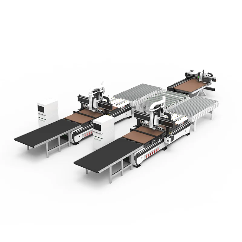 Automatic Roller Conveyor Production Line 1 To 2 CNC Cutting Machine for Panel Furniture Manufacturing