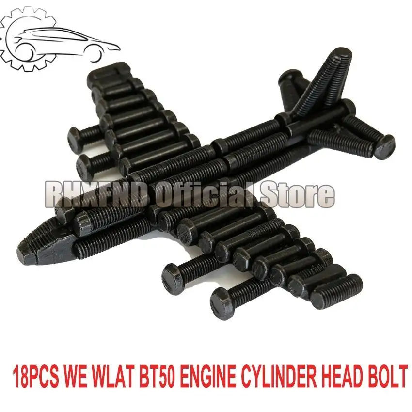

18pcs WE WLATBT50 Engine Cylinder Head Bolt Nut Screw for Mazda BT-50 pick-up 2499cc 2.5 TDI for DOHC Ford Ranger E.verest 2006-