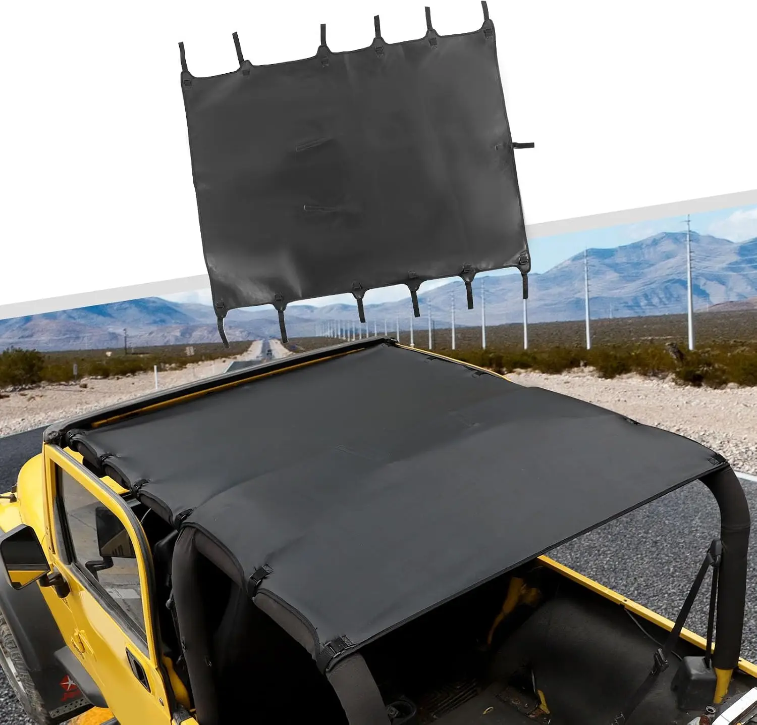 Bikini Top Sunshade Soft Top Compatible with Jeep Wrangler TJ 1997-2006