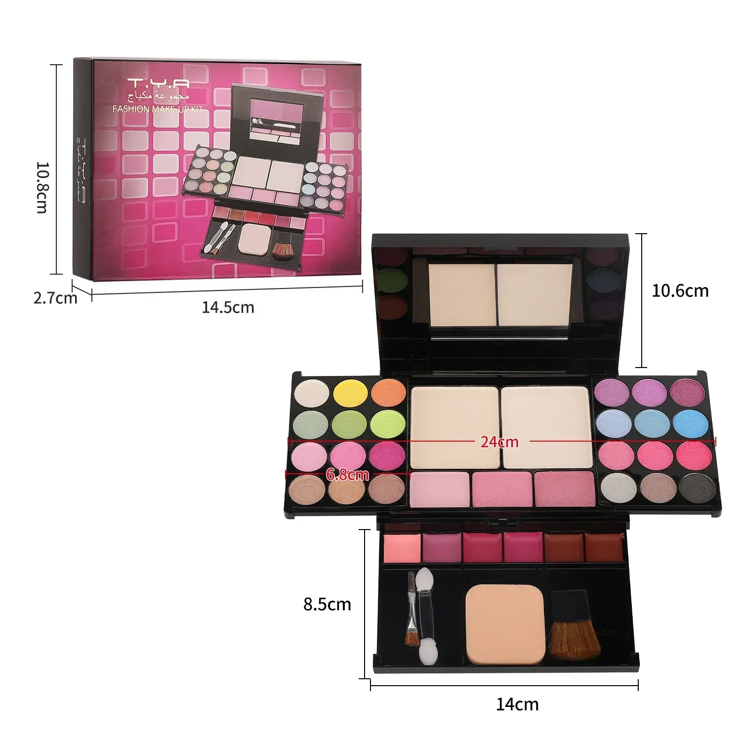 Make-up-Sets, komplette Sets für Frauen, multifunktionale All-in-One-Box, 35 Farben, Gesicht, Lippenstift, Lidschatten, Augenbrauenpinsel, Make-up-Palette