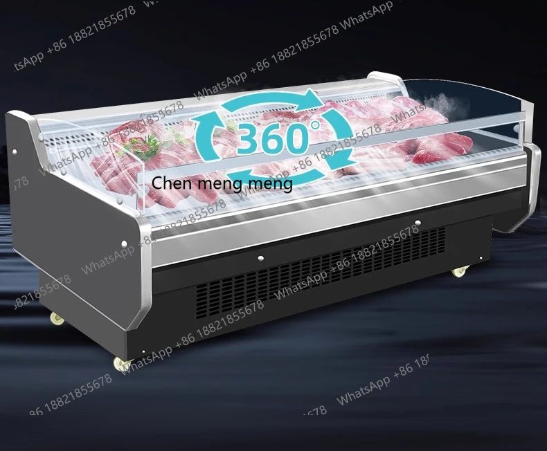 

Fresh meat display cabinet Commercial pork, beef and mutton fresh-keeping refrigerated supermarket fresh