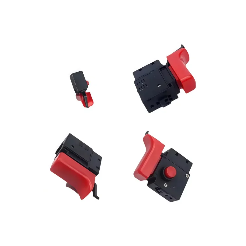 250V 6A Electric Drill Trigger Switch 5E4 Lock on Power Tool Black Red FA2-6/1BEK for Home Improvement