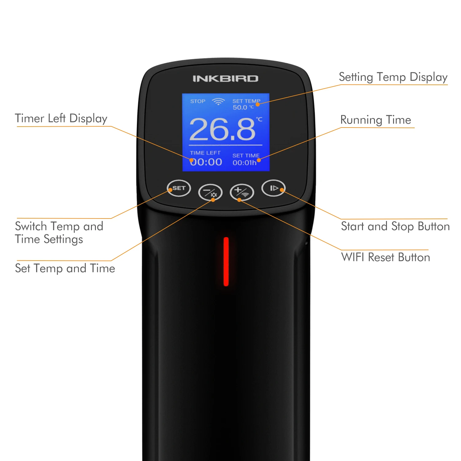 INKBIRD Sous Vide WI-FI Culinary Cooker Precise Temperature and Timer Stainless Steel Thermal Immersion Circulator for Kitchen