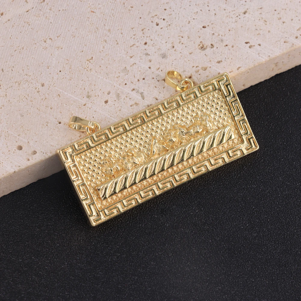 Last Supper rectangular pendant chain Franco Hip Hop alloy necklace