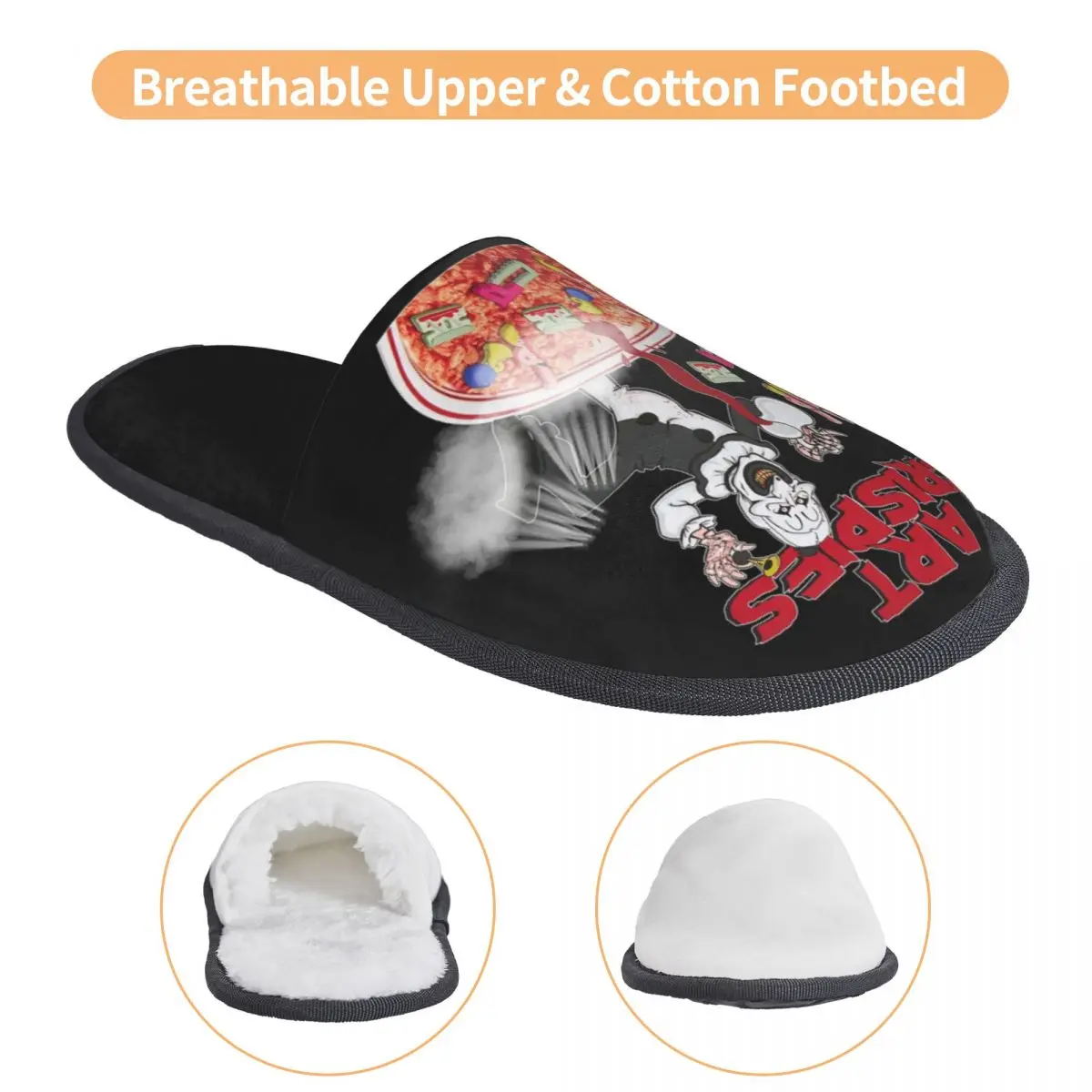 شباشب ضيوف لفيلم الرعب للهالوين من Art Crispies للحمام للنساء، شبشب منزلي مطبوع حسب الطلب