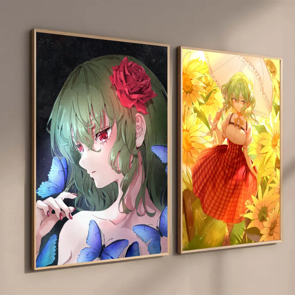 1pc Kazami Yuuka Touhou Project Poster Self-adhesive Art Waterproof Paper Sticker Coffee House Bar Room Wall Decor