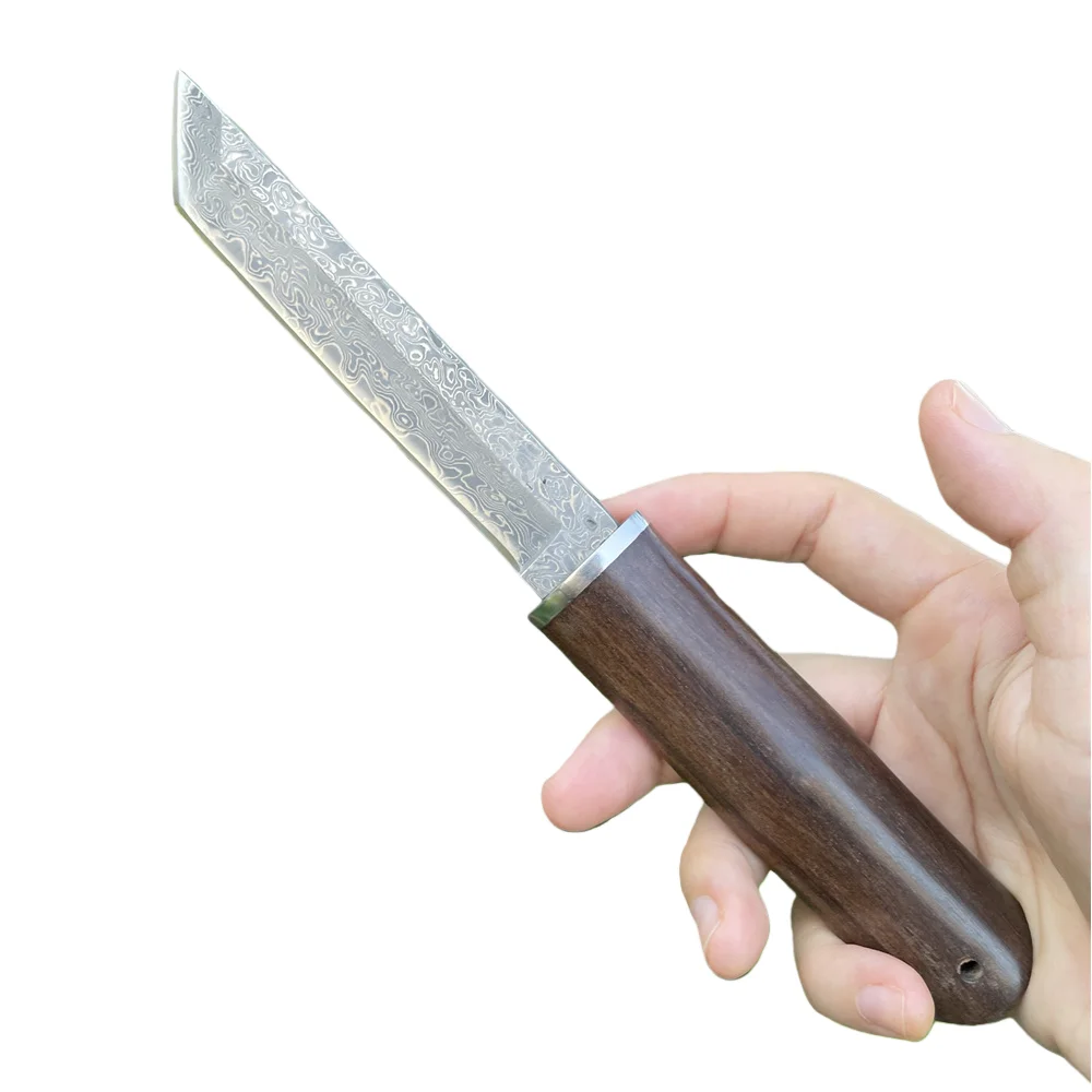 

Новый VG10, дамасская сталь, лезвие Танто, деревянная ручка, бамбуковый шарнир, тактический нож в японском стиле, инструмент для выживания EDC, Рождественский подарок