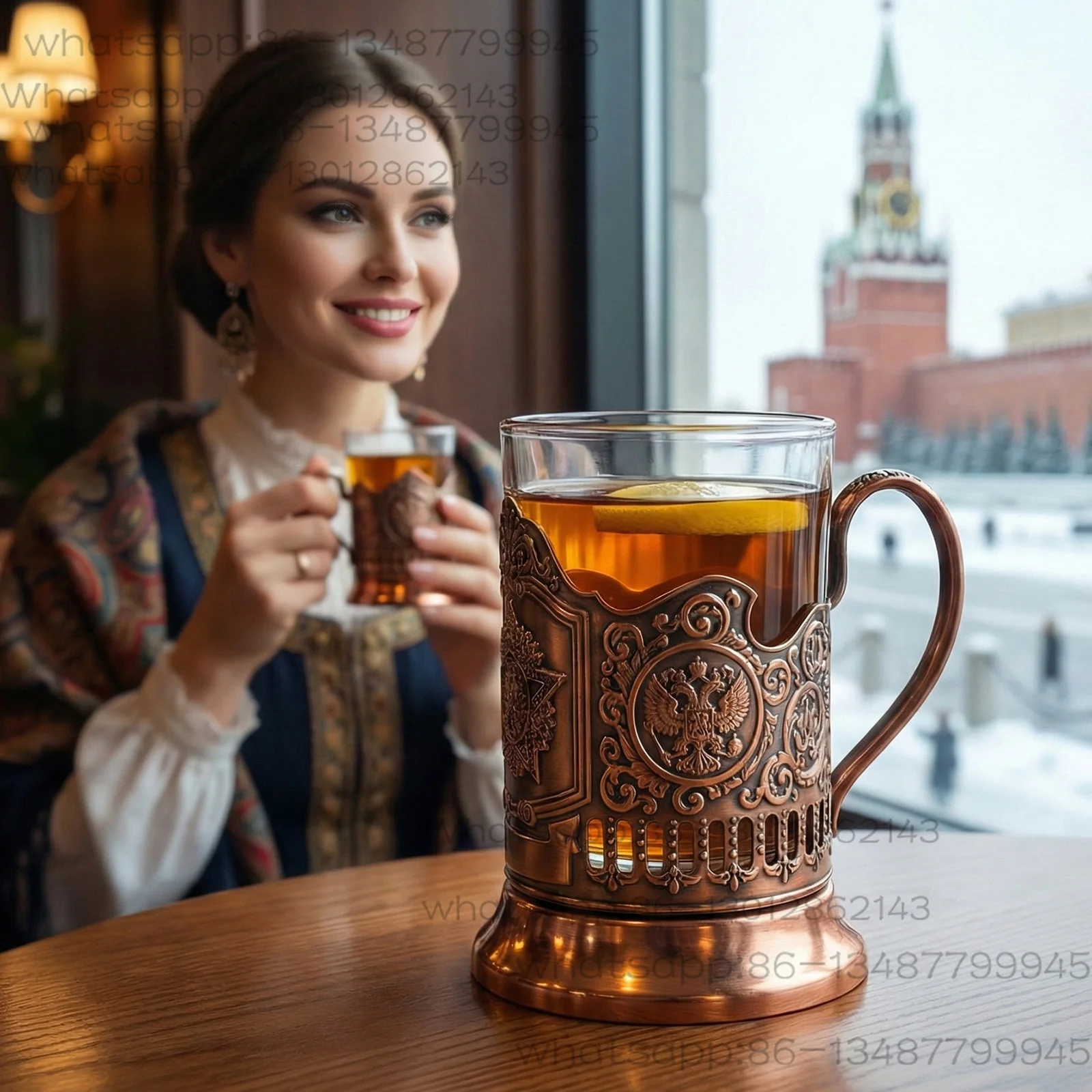 Palace Cup Russische traditionele theekop Zwarte theeglascollectie Nostalgie